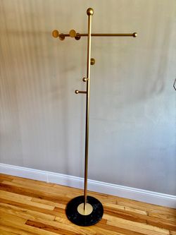 Gold Clothing Stand w/ Stone Base