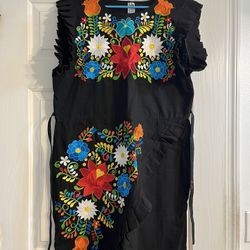 Embroidered Black Dress 