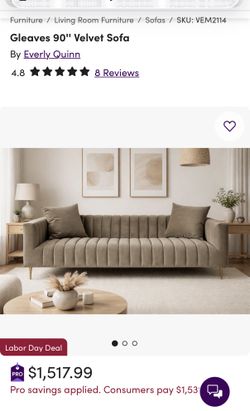 Brand new velvet sofa
