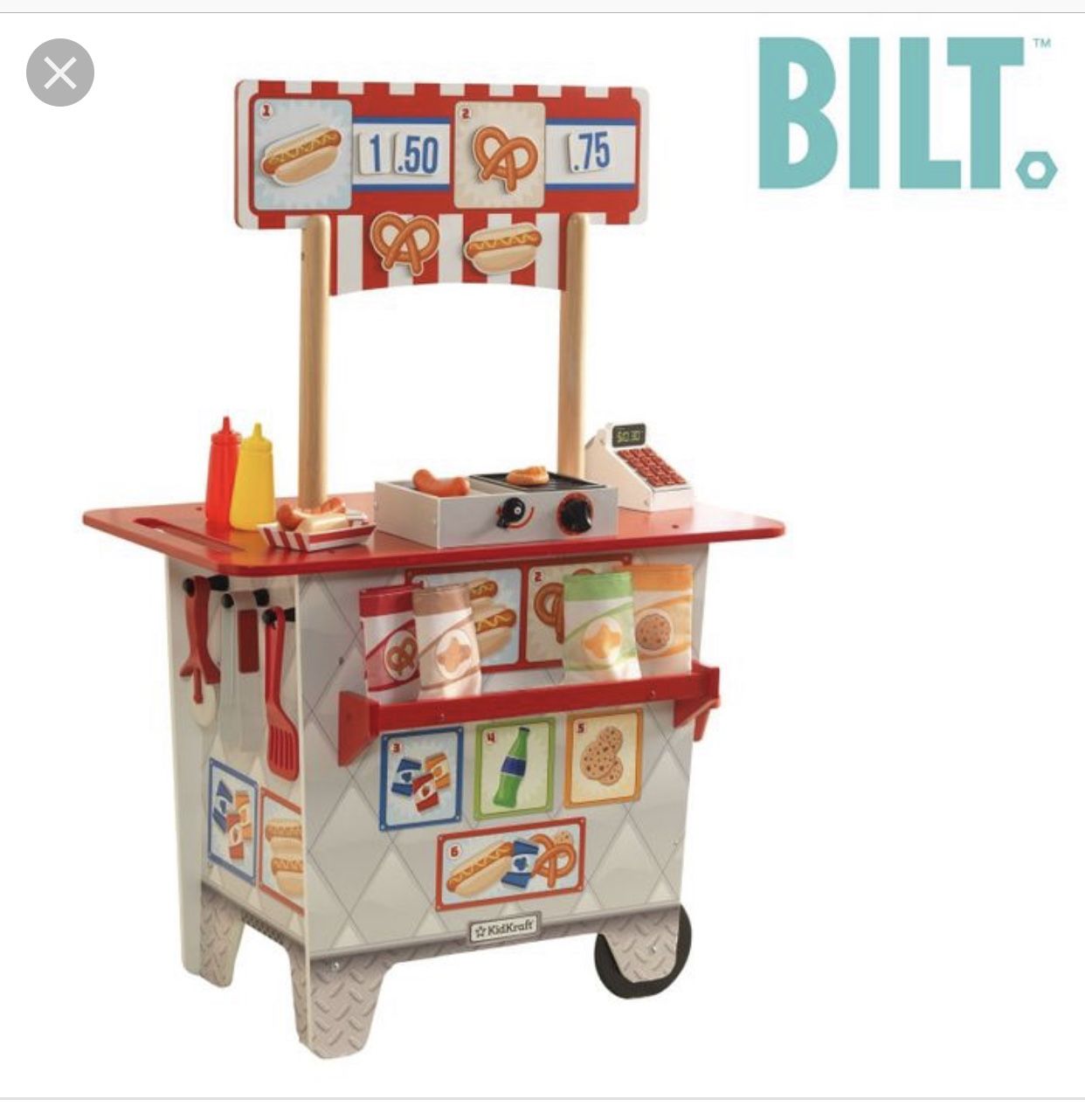 Brand new kidkraft ultimate kitchen snack stand comes with all accesories