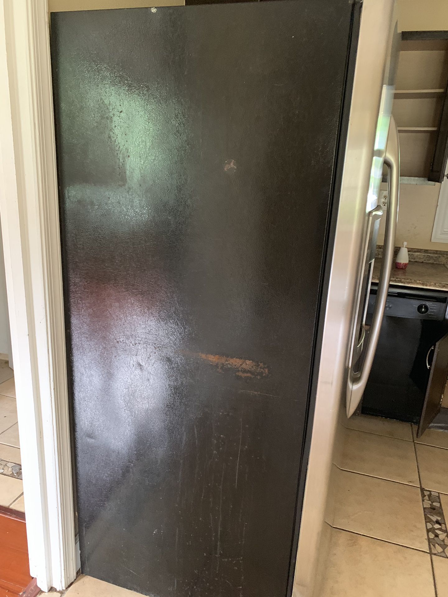 GE Refrigerator No water comes out of the device. If it makes ice. Maybe it's offline. but the fridge works very well. currently in use. As is
