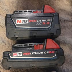 Milwaukee M18 Battery Bundle - 5.0 Ah XC & 2.0 Ah Compact (Genuine OEM)