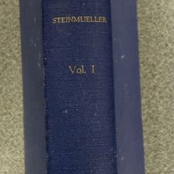 Hardbound book titled “A Companion to Scripture Studies Vol. 1, General Introduction by Steinmueller”. 