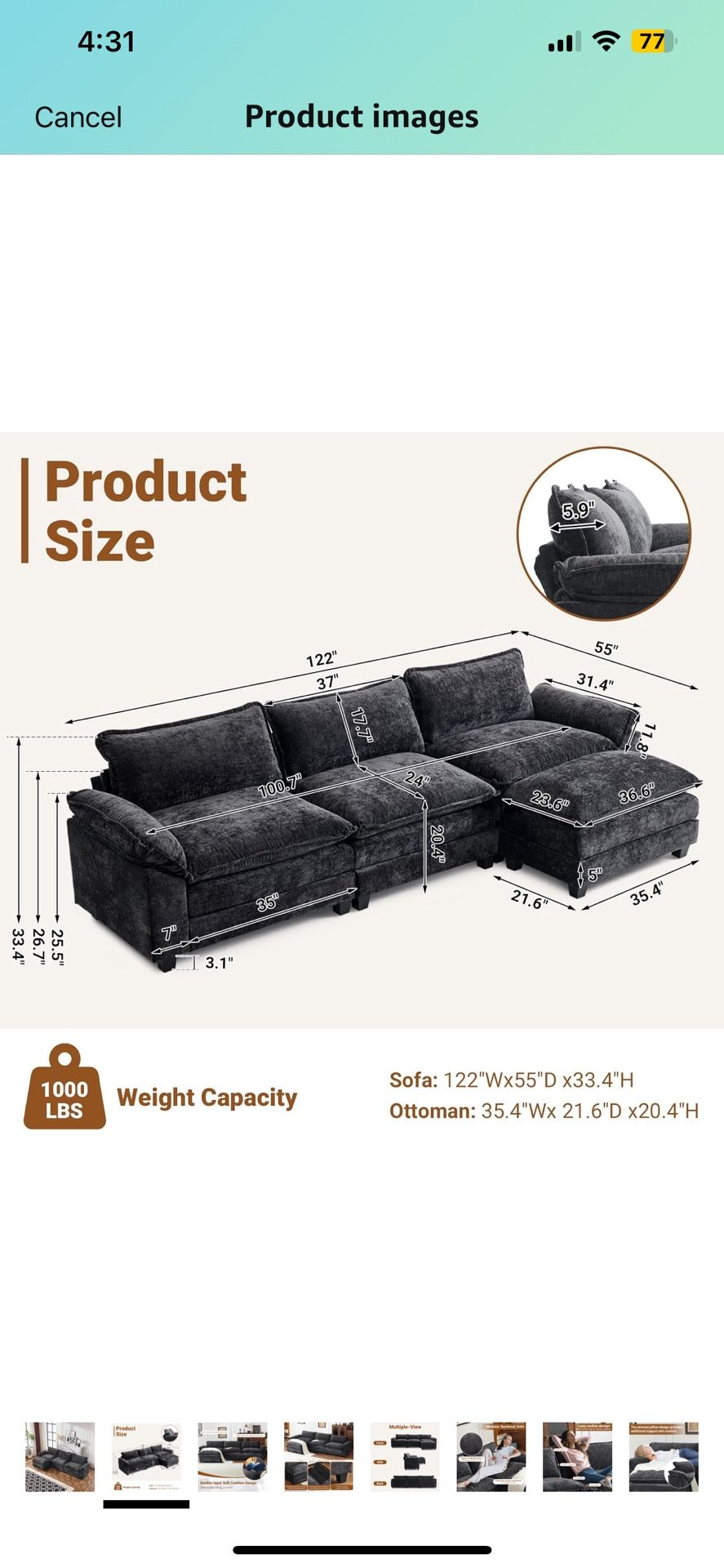 Black sectional couch 