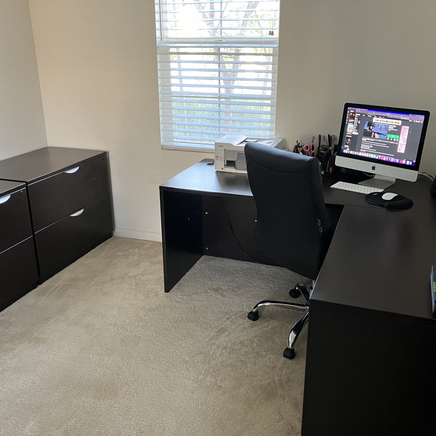 Office Desk With Cabinet And Chair 