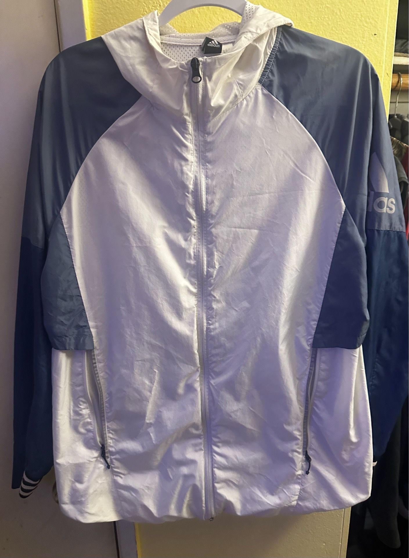 Adidas White Windbreaker