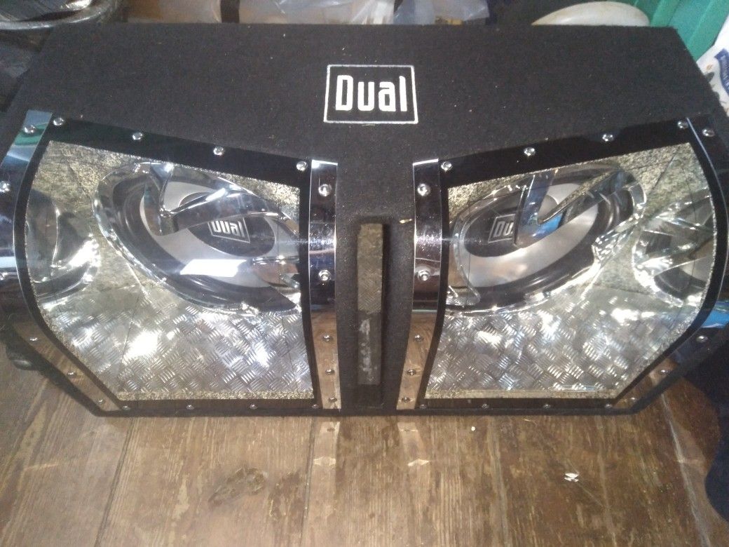 Duel (16" Tall And 30" Wide And 14" Deep) Car Audio Subwoofer, Black On The Outside,