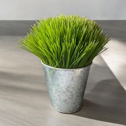 High End Realistic Faux Plant In Galvanized Pot