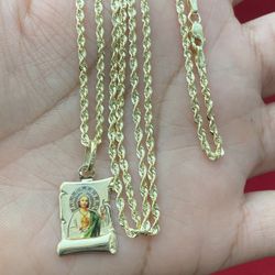 Torzal Con San Judas En 14 Kt De Oro En24 “