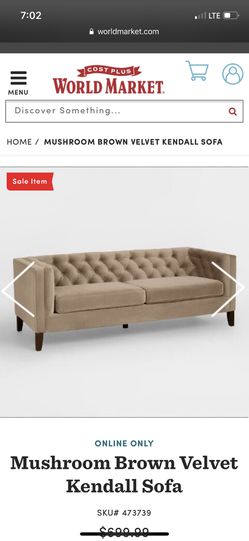 Velvet Kendall Sofa World Market For