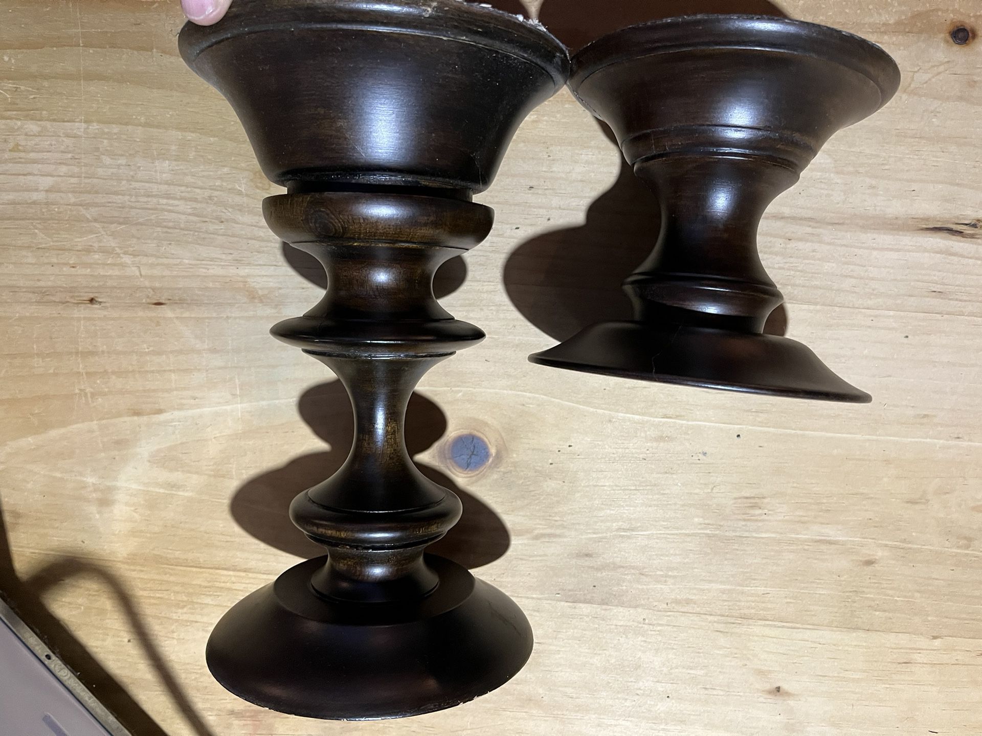 Wooden Pottery barn Candle Holders