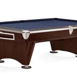Brunswick Gold Crown VI 9' Pool Table, Espresso with Skyline Walnut  