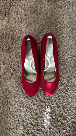 Red Satin Ballet Flats size 8