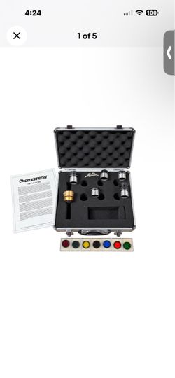 Celestron 1.25" Plossl Eyepiece & Filter Kit Barlow Aluminum Case Telescope