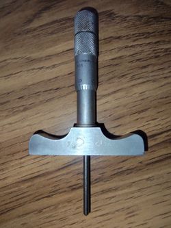 Vintage Brown & Sharpe No. 608 depth micrometer.