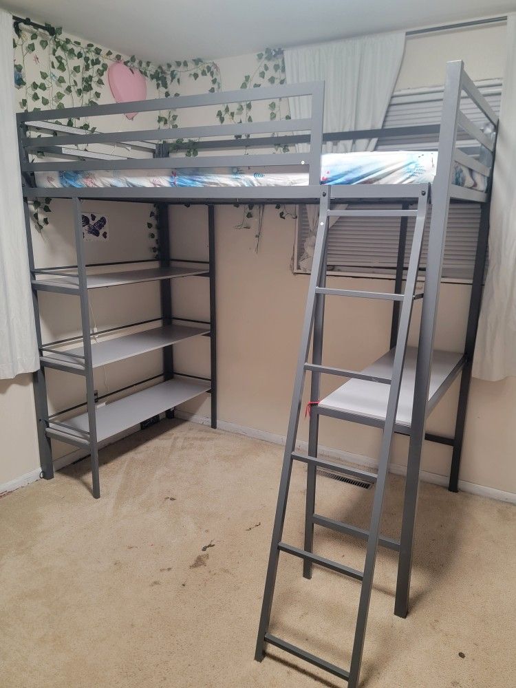 Twin Size Loft Bed & Mattress