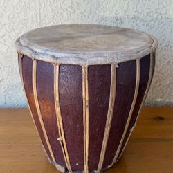Handmade Wooden Tribal Drum / Decorative Folk Drum
