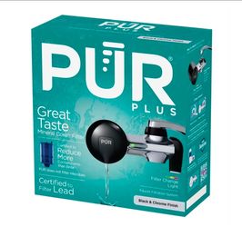 PUR Plus Faucet Filtration System Black & Chrome -BRAND NEW
