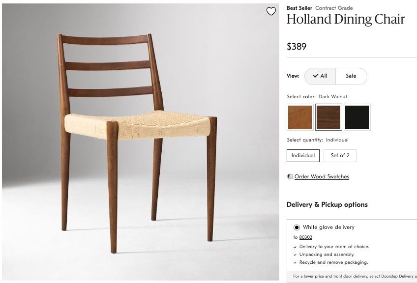 West Elm Holland Chairs