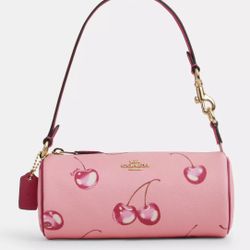 Coach Nolita Barrel Bag Pink Cherry Print 