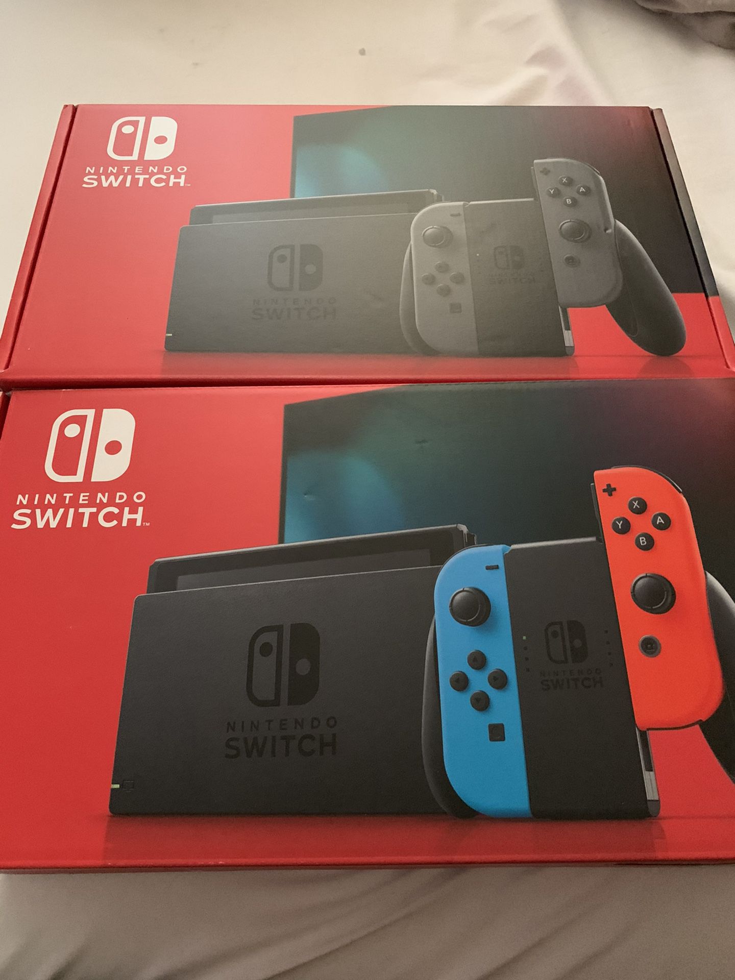 Nintendo Switch Console 32GB v2 Neon Red/Blue and Black/Grey