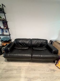 Real Leather Black Couch