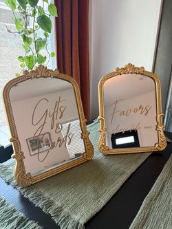 Wedding Guest Table Signs (Gifts & Cards, Favors please take one)