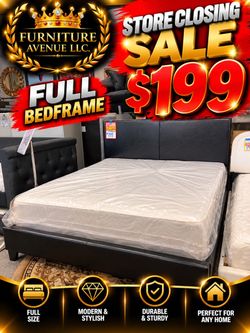 Full Size Black Faux Leather Bed Frame