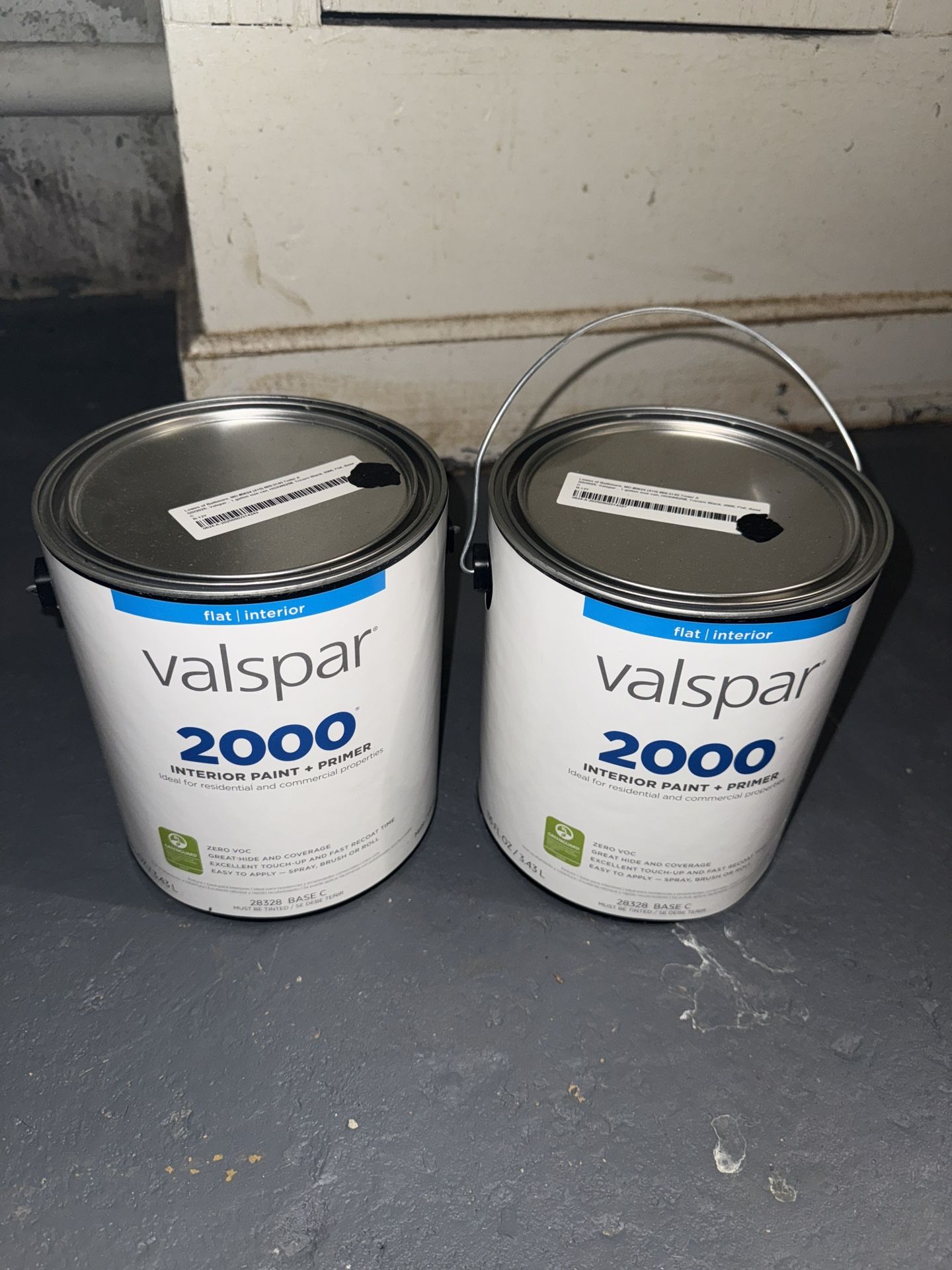 [UNOPENED] 2x Valspar 1 Gal Black Paint - Flat