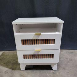 Farmhouse 2-Drawer Side Table Nightstand