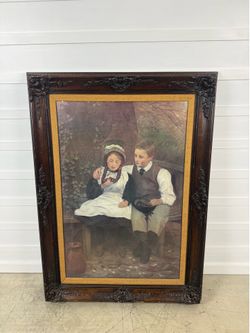 Vintage Painting In Beautiful Wood Frame