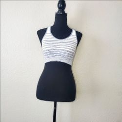 Champion Womens Blue/white Stripped Sports Bra Size: X-Large