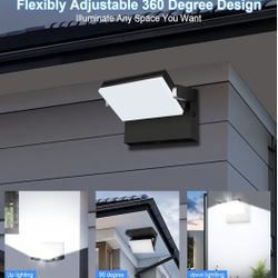 Modern Sleek LED Flood Light 120W, 360° Rotatable Outdoor Security Areas Lighting, 18000LM 5000K