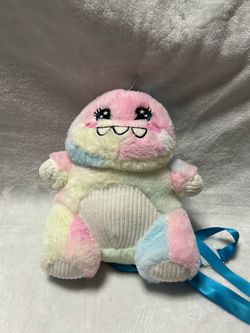 Wonder Nations small pastel rainbow pink blue dinosaur critter plush backpack