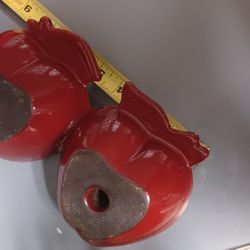 Porcelain Over Cast Iron Apple Bakeing Dish .