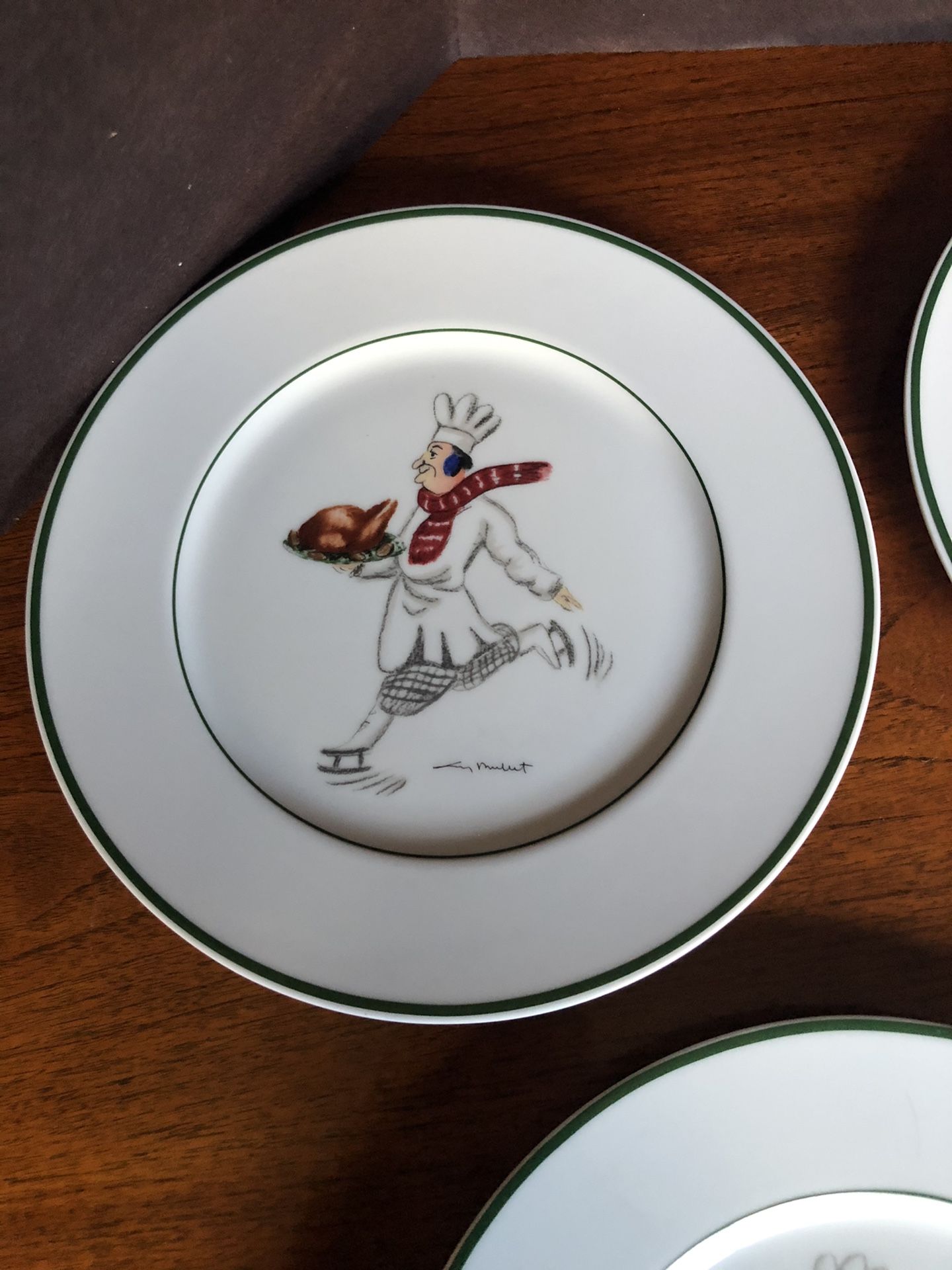 Dinner Plates Skating Chefs Series Guy Buffet Set Of 5