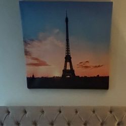 Eiffel Tower Canvas Wall Art – Sunset Skyline