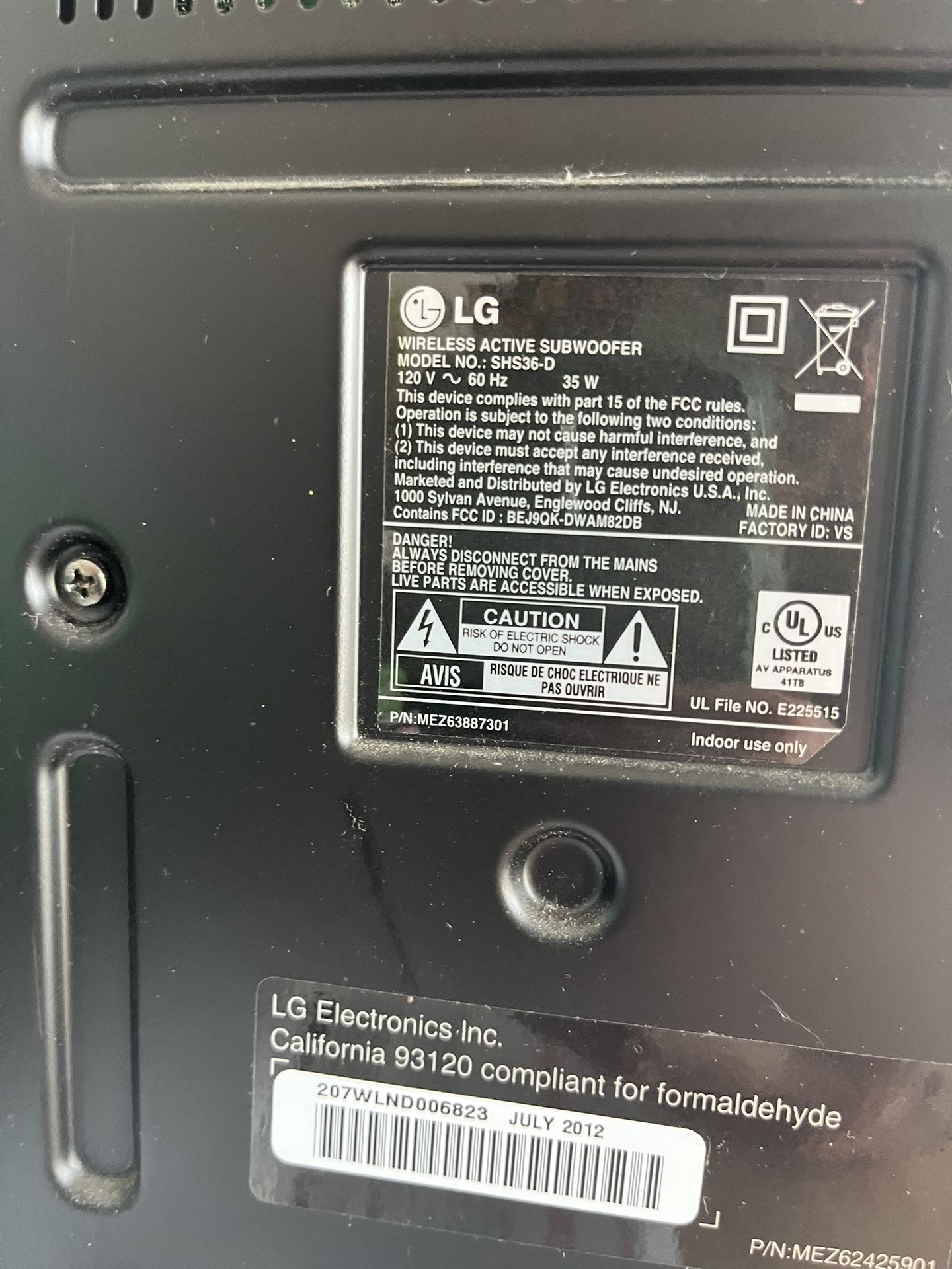 LG Subwoofer