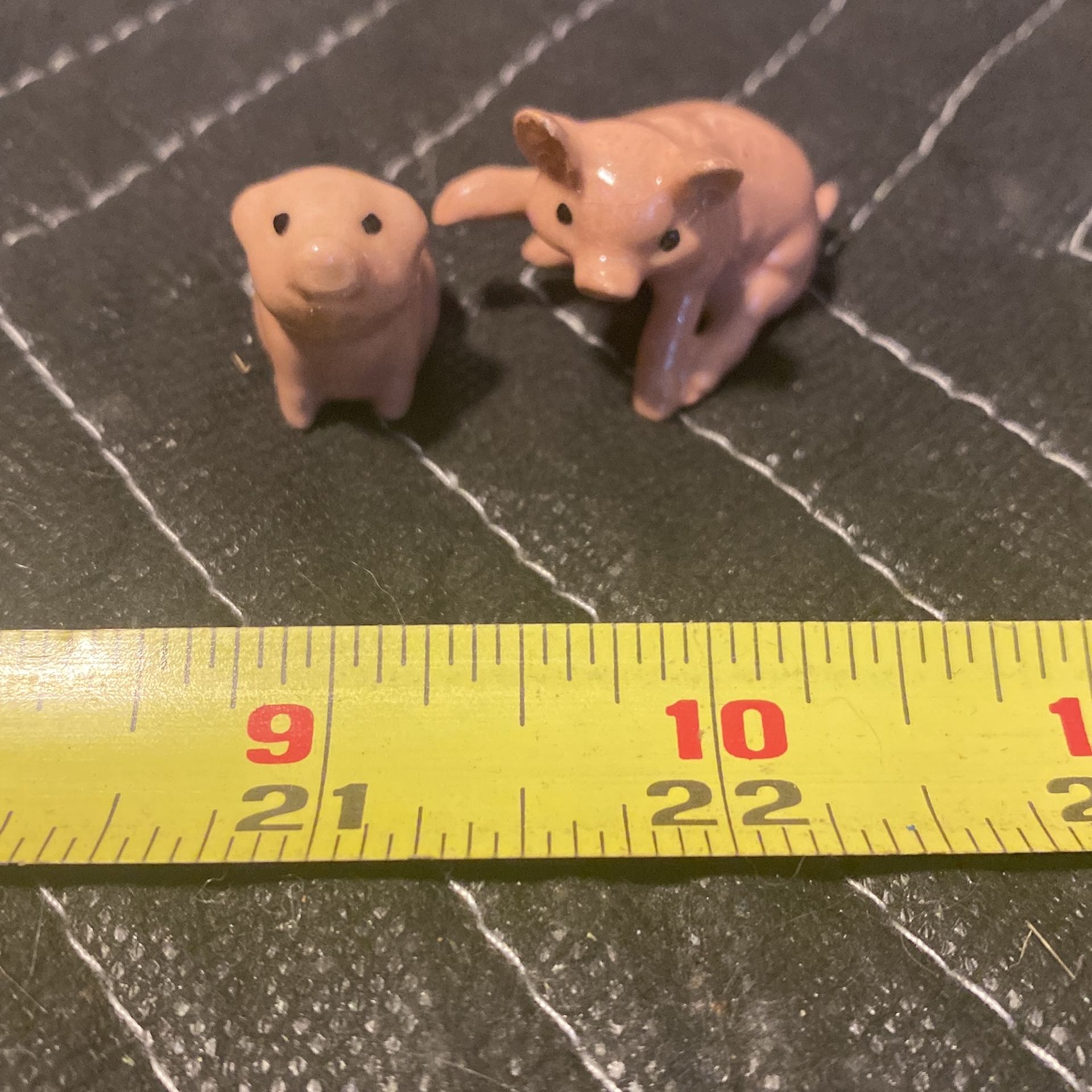 2 Miniature Piggies Figurines 