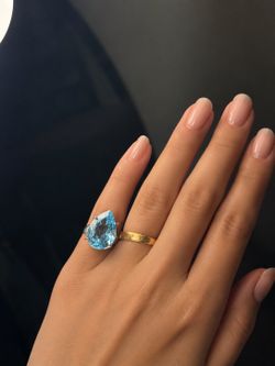 Natural Blue Topaz Ring – 10 Carat – 925 Sterling Silver – Size 6.75 – Certified