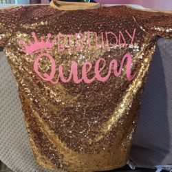 Birthday Queen gold Womens Shirt