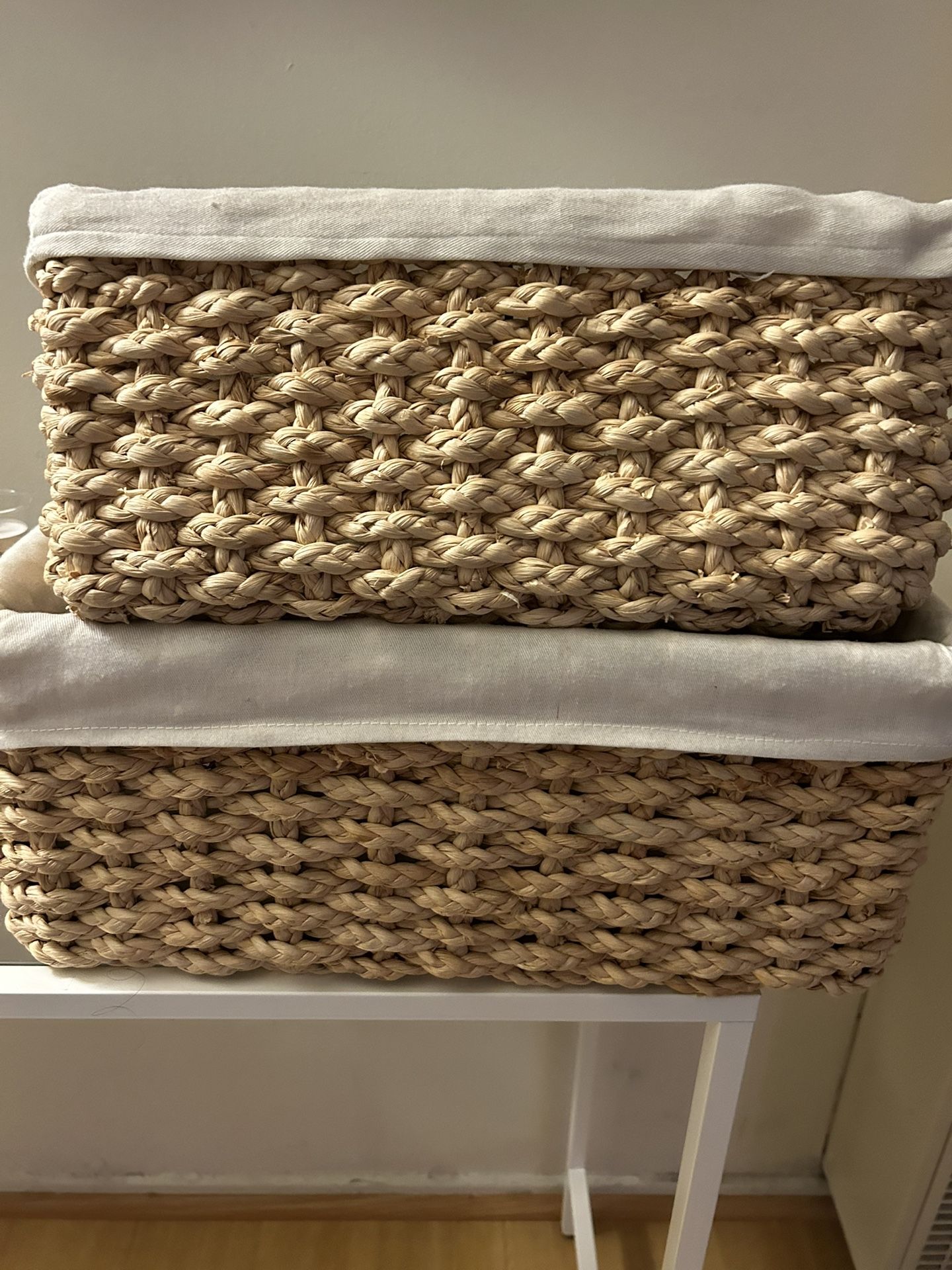 Still Available! Not Sold - 2 Interwoven Baskets With Cotton Liners