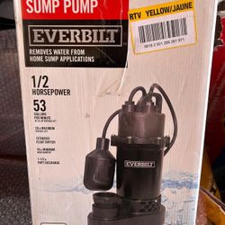 New 1/2 HP Sump Pump With Teather Switch