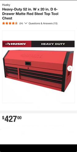 Husky 52 in W x 20 in D 6 drawer Top tool chest in textured red. (*Please Note: This is the Top Tool Chest only. I do not have the bottom tool chest) 