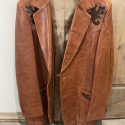 Men’s Designer Leather Jacket Size 42