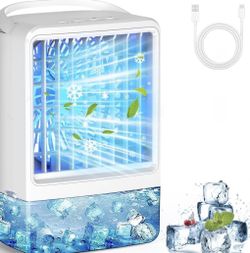 Portable Air Conditioners Mini AC Small AC With 1500ml Spray/Hour 3 Speed Wind & 7 Colorful LED Light Cool Mist &Timer Evaporative Air Cooler For Bedr