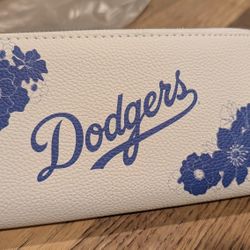 New Dodgers Wallet Woman's Clutch Purse Money & Card Storage LA Dodger Baseball 