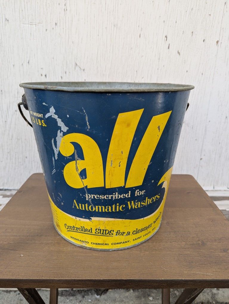 Vintage All Laundry Detergent Metal Bucket