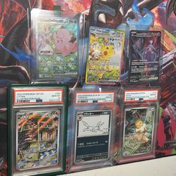 Pokemon Raw cards and PSA 10 slabs