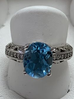 London blue topaz ring 14k wg